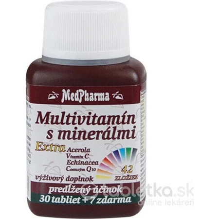 MedPharma МУЛЬТИВИТАМИН С МИНЕРАЛАМИ ЭКСТРА 42 ИНГРЕДИЕНТА 1×37 табл, пищевая добавка: цены и характеристики
