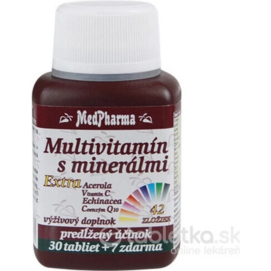 MedPharma МУЛЬТИВИТАМИН С МИНЕРАЛАМИ ЭКСТРА 42 ИНГРЕДИЕНТА 1×37 табл, пищевая добавка: цены и характеристики