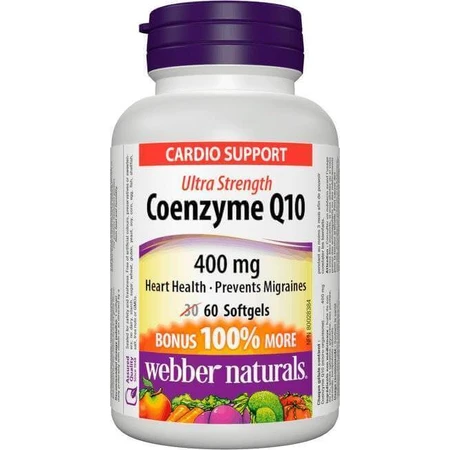 WEBBER NATURALS Коэнзим Q10 400 мг ЭКСТРА ФОРТЕ 1×60 капс, пищевая добавка: цены и характеристики