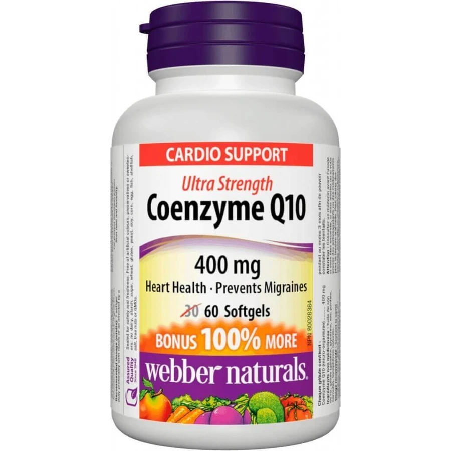 WEBBER NATURALS Коэнзим Q10 400 мг ЭКСТРА ФОРТЕ 1×60 капс, пищевая добавка: цены и характеристики