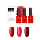 Набор полуперманентных лаков для ногтей Bluesky Reds mini trio 3x5 мл