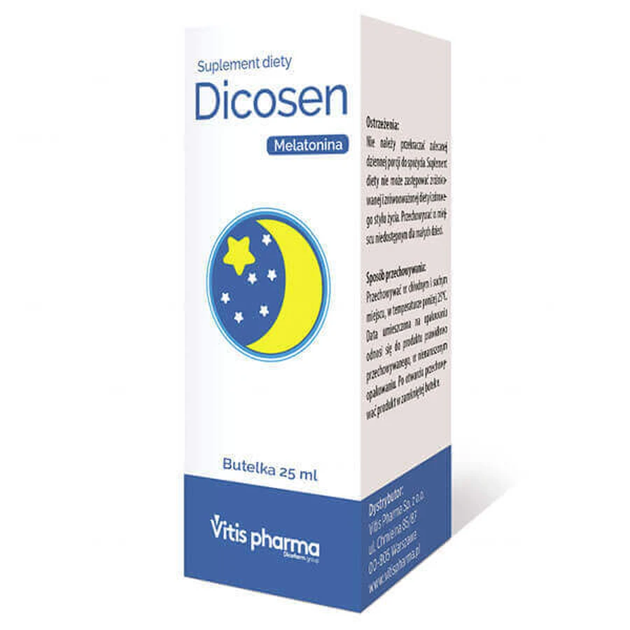 Краплі Dicosen Melatonina 1 мг, 25 мл: ціни та характеристики