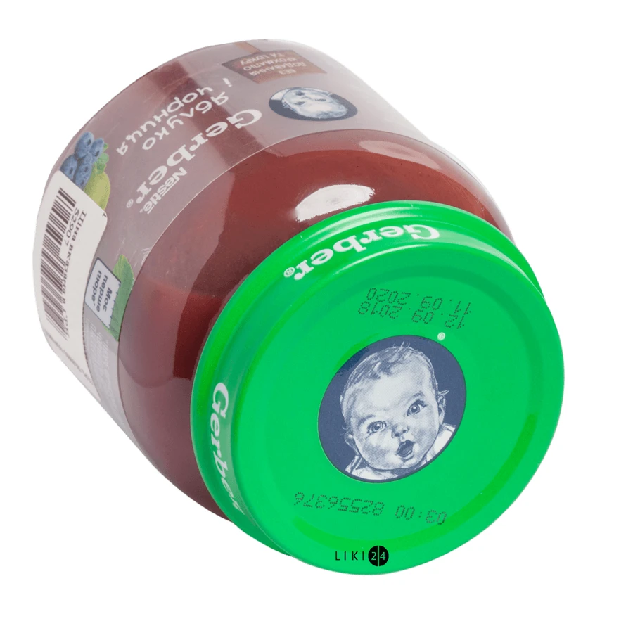 Фруктове пюре Gerber Яблуко і чорниця з 6 місяців 130 г: ціни та характеристики