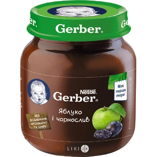 Фруктовое пюре Gerber Яблоко и чернослив с 6 месяцев 130 г