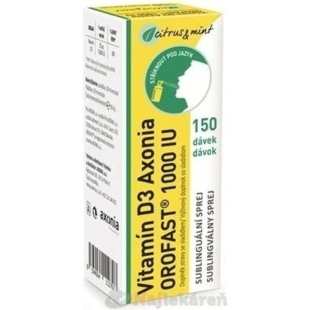 Вітамін D3 Axonia OROFAST 1000 МО 1×30 мл, дієтична добавка: ціни та характеристики