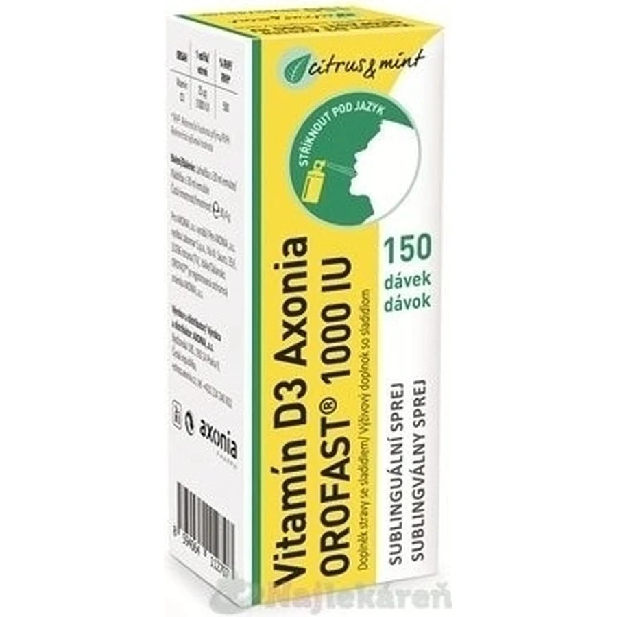Вітамін D3 Axonia OROFAST 1000 МО 1×30 мл, дієтична добавка: ціни та характеристики