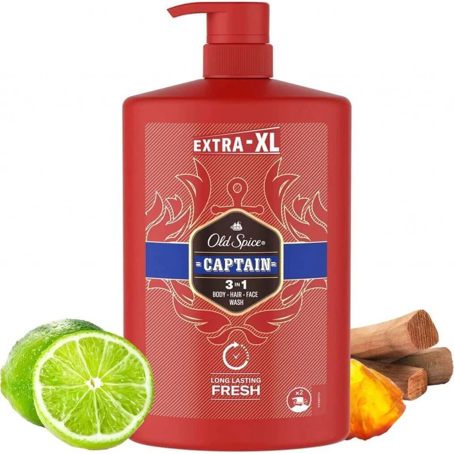 Old Spice SG 1л Капитан 1×1000 мл, мужская ампула и гель для душа: цены и характеристики