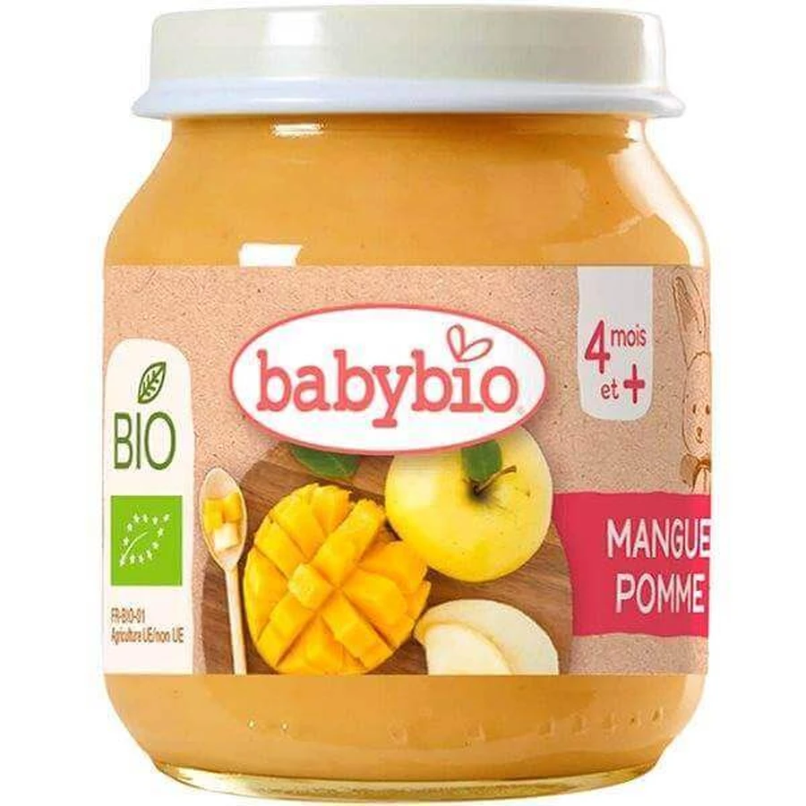 BABYBIO органическое манго и яблоко 1×130 г, органический фруктовый перекус: цены и характеристики