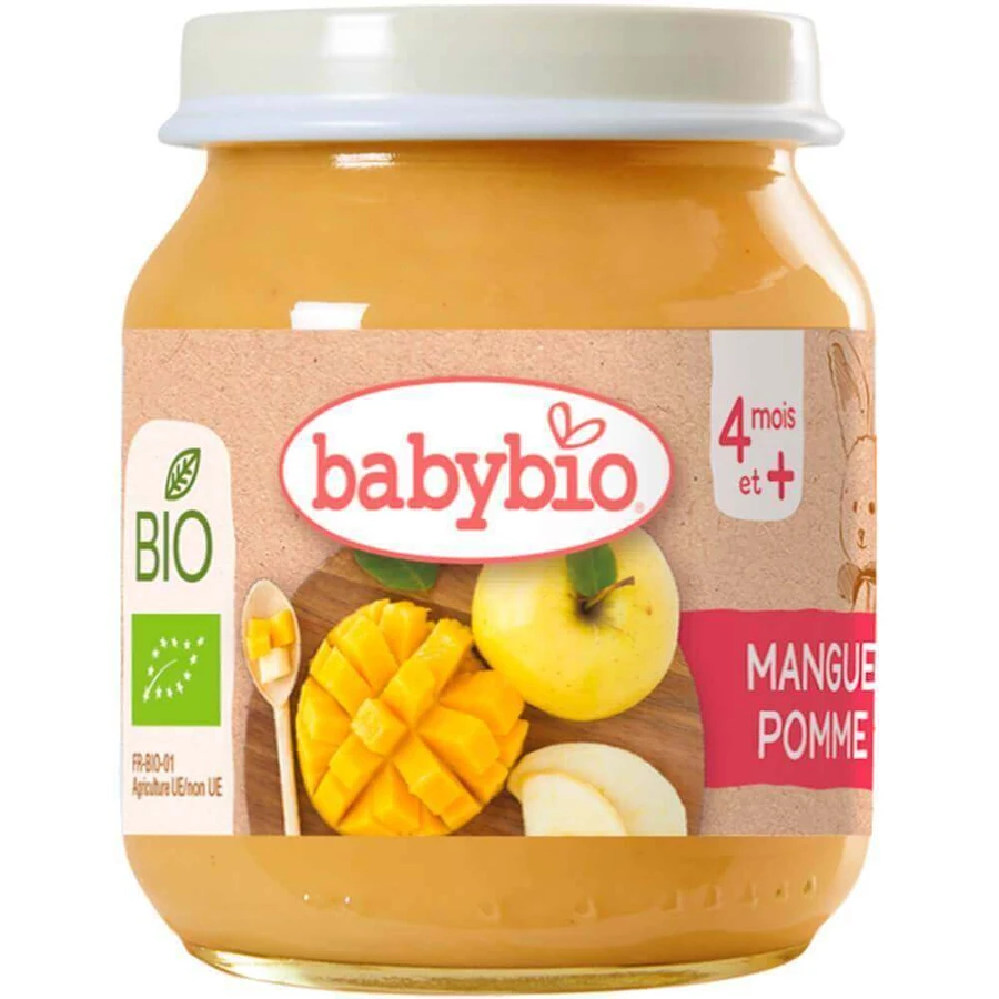 BABYBIO органическое манго и яблоко 1×130 г, органический фруктовый перекус: цены и характеристики