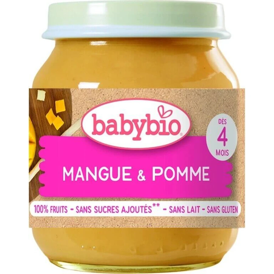 BABYBIO органическое манго и яблоко 1×130 г, органический фруктовый перекус: цены и характеристики