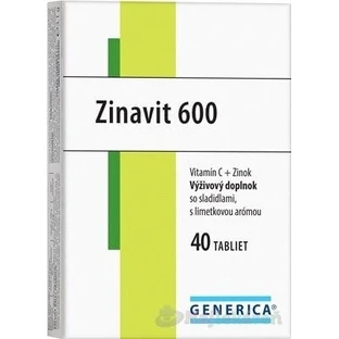 GENERICA Zinavit 600 со вкусом лайма 1×40 табл, (витамин С + цинк)
