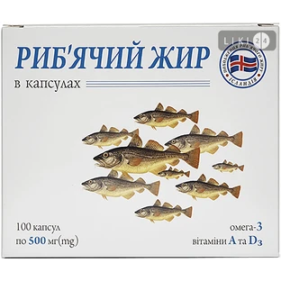 Риб'ячий жир в капсулах, 500 мг №100
