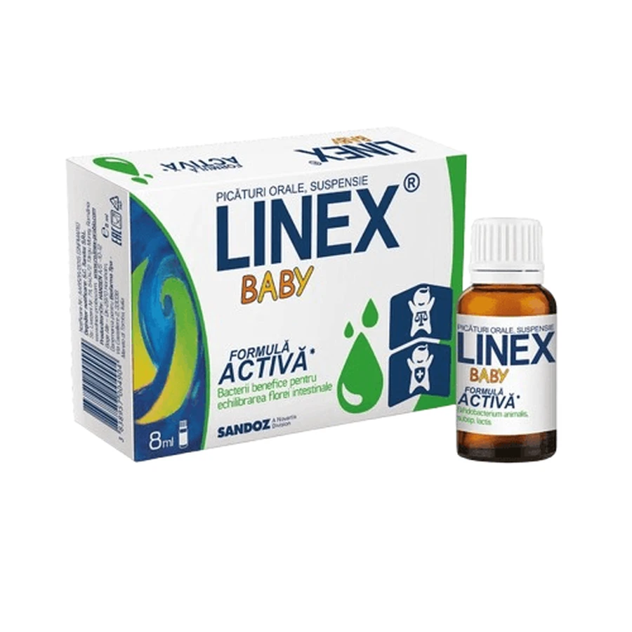 Лінекс Бебі краплі оральні Sandoz Linex Baby для дітей від народження, 8 мл: ціни та характеристики