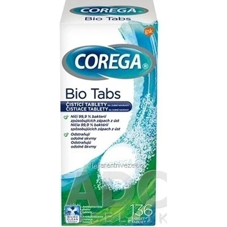 COREGA BIO Tabs 1х136 шт, таблетки для чищення зубних протезів: ціни та характеристики