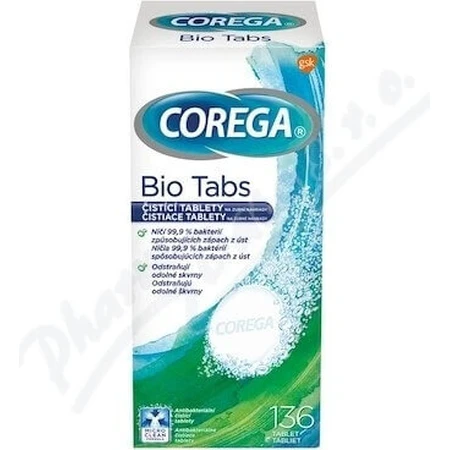 COREGA BIO Tabs 1х136 шт, таблетки для чищення зубних протезів: ціни та характеристики