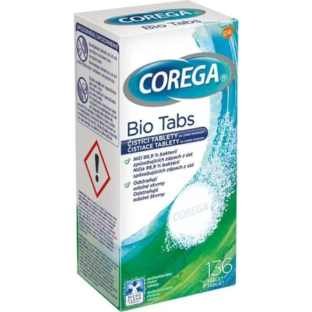 COREGA BIO Tabs 1х136 шт, таблетки для чищення зубних протезів: ціни та характеристики