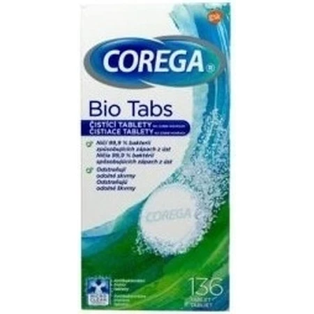 COREGA BIO Tabs 1х136 шт, таблетки для чищення зубних протезів: ціни та характеристики