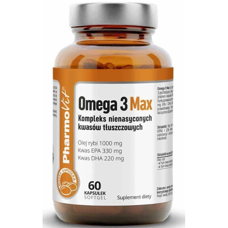 Омега 3 Макс 60 капсул PharmoVit Clean Label: цены и характеристики