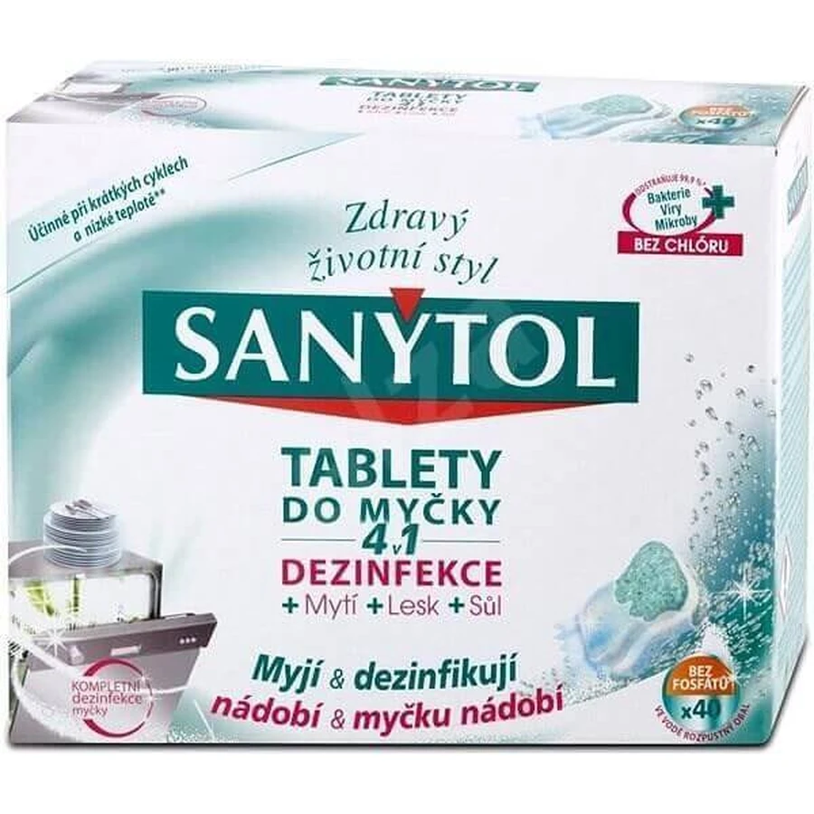 Sanytol Таблетки для мытья посуды 4в1 40 шт: цены и характеристики