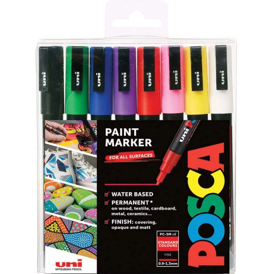 Набор акриловых маркеров PC-3M Fine, 8 штук, Posca: цены и характеристики