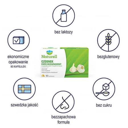 Naturell Часник Форте без запаху, 90 капсул: ціни та характеристики