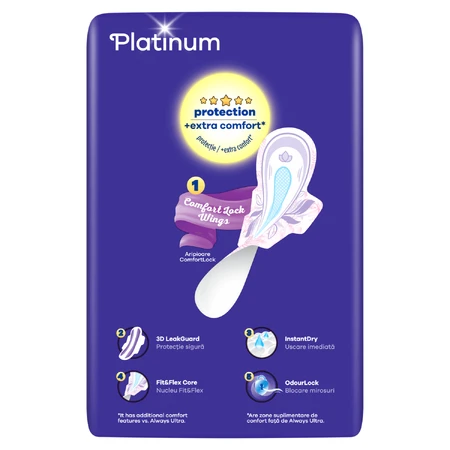 Always Platinum, гигиенические салфетки с крылышками, размер 3, день и ночь, 22 штуки: цены и характеристики