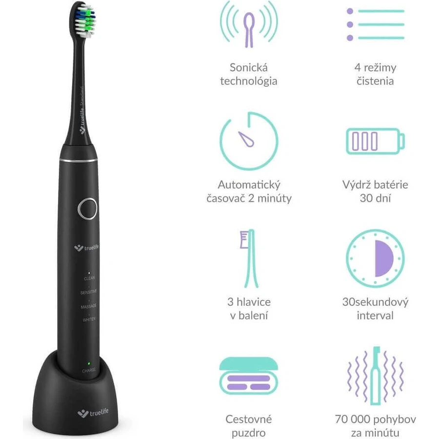 TrueLife SonicBrush Compact Black 1×1 шт, звукова зубна щітка: ціни та характеристики