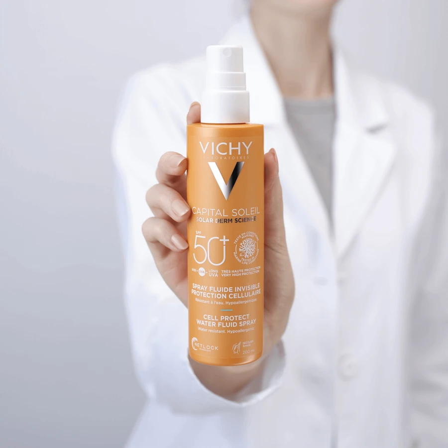 Vichy Capital Soleil Водостойкий флюид-спрей SPF50+ 200 мл: цены и характеристики