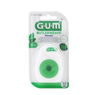 Зубна нитка Butlerweave м'ятна вощена, 55 м, Sunstar Gum