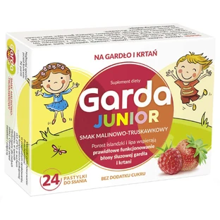 Garda Junior, малина та полуниця, 24 льодяники, 24 пастилки