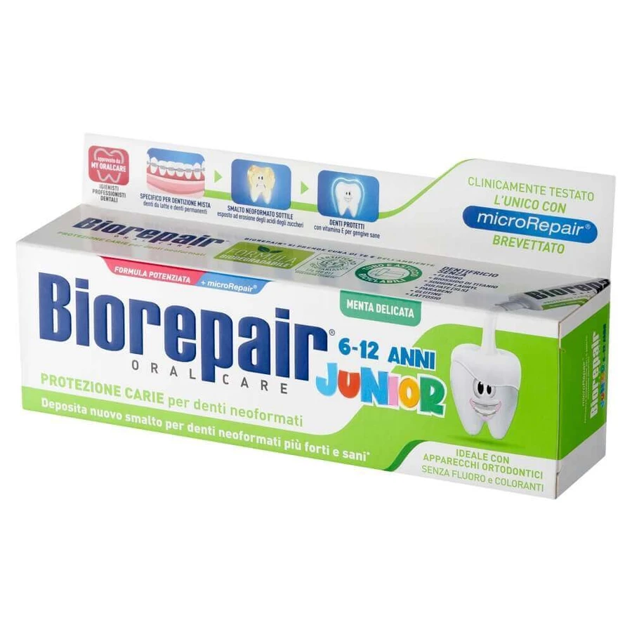 Зубная паста Biorepair Junior, без фтора, для детей 6-12 лет, 75 мл: цены и характеристики
