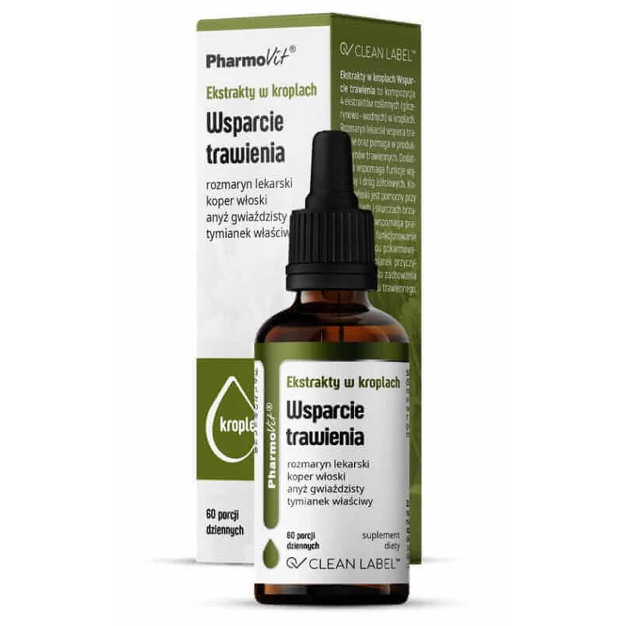 Экстракты в каплях Поддержка пищеварения 30 мл Pharmovit Clean Label: цены и характеристики