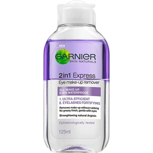 Garnier Skin Naturals 2в1, Зміцнюючий засіб для зняття макіяжу з очей 125 мл