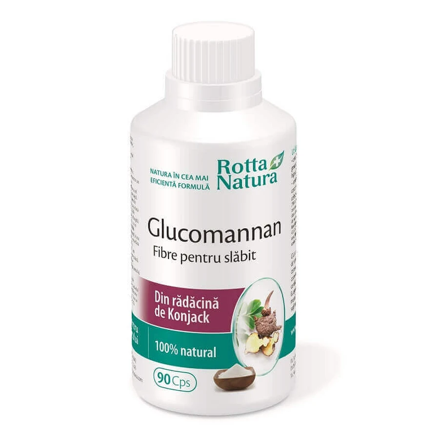 Клетчатка Rotta Natura Glucomannan для похудения, 90 капсул: цены и характеристики