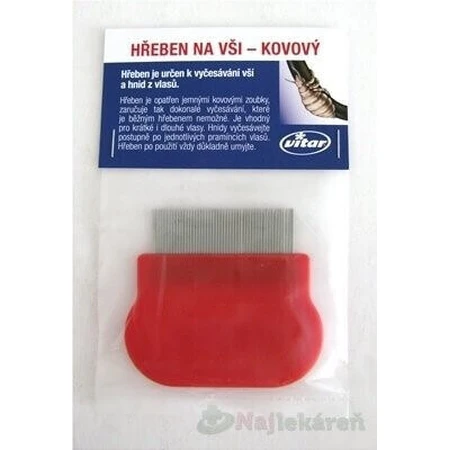 VITAR LICE COMB - METAL 1×1 шт, для вичісування вошей та гнид з волосся: ціни та характеристики