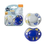 Ортодонтические пустышки Moda, 6 - 18 месяцев, белые/синие, 2 шт, Tommee Tippee