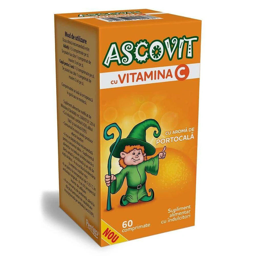 Асковит с витамином С со вкусом апельсина, 60 таблеток, Омега Фарм: цены и характеристики