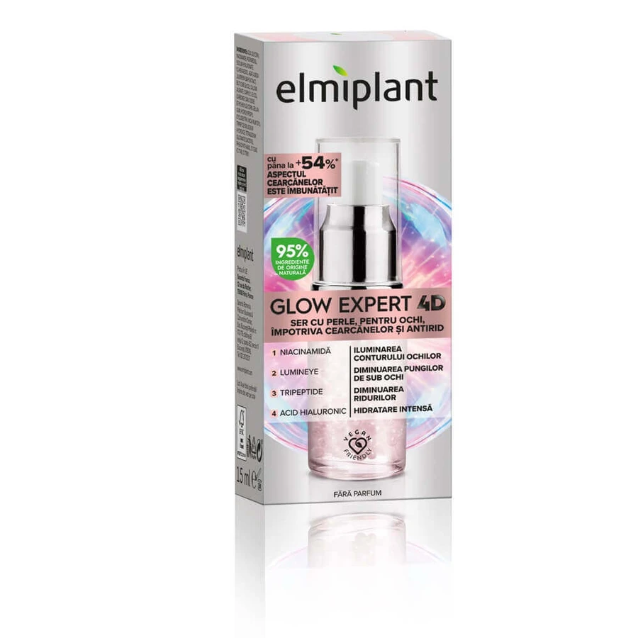 Сироватка для контуру очей Glow Expert 4D проти зморшок Glow Expert 4D, 15 мл, Elmiplant: ціни та характеристики