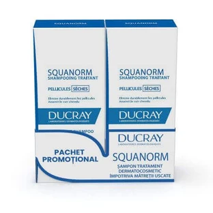 Упаковка Шампунь проти сухої лупи Squanorm 2х200 мл, Ducray