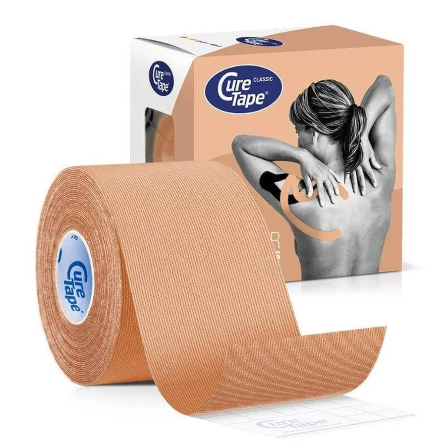 CureTape Classic, кінезіологічна стрічка, бежева, 5 см х 5 м, 1 шт.: ціни та характеристики