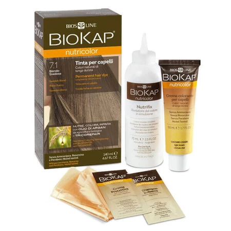 Biokap Nutricolor, фарба для волосся, 7.1 Шведський блонд, 140 мл: ціни та характеристики
