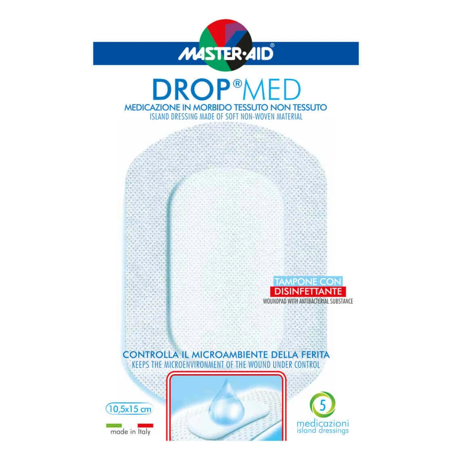 Послеоперационная повязка Drop Med 10,5x15 см, 5 штук, Pietrasanta Pharma: цены и характеристики