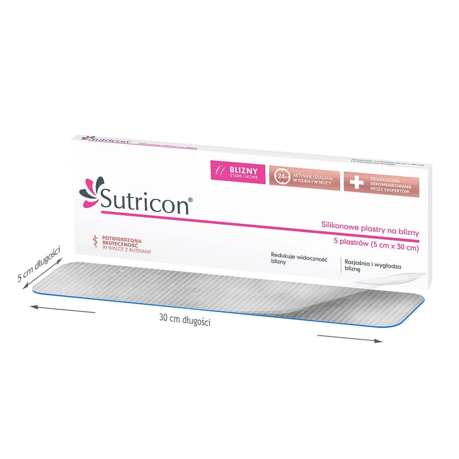 Силиконовые пластыри Sutricon для рубцов, 1 упаковка по 5 штук: цены и характеристики