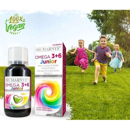 Омега 3+6 Junior, 100% веганська, 125 мл, Marnys: ціни та характеристики