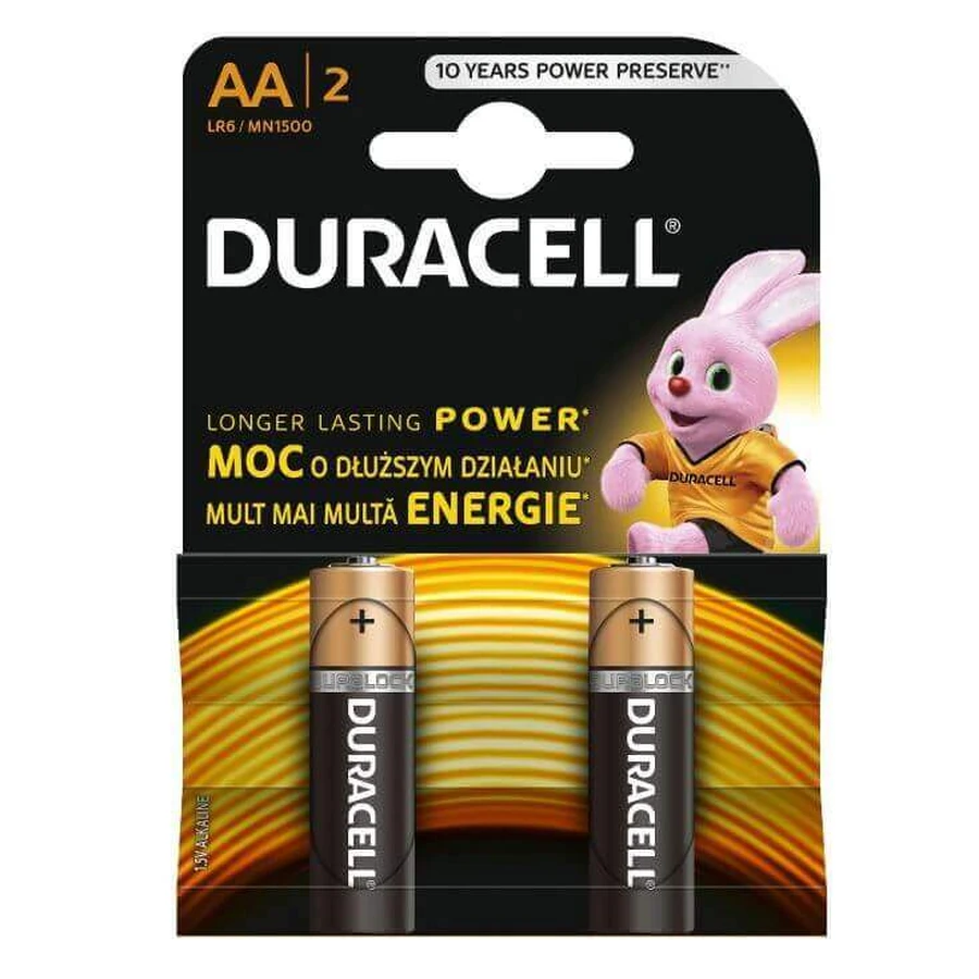 Батарейки Basic AA, 2 штуки, Duracell: ціни та характеристики
