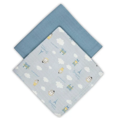 Canpol Babies, тканевые подгузники, 70 см x 70 см, Bonjour Paris, голубые, 2 шт.: цены и характеристики