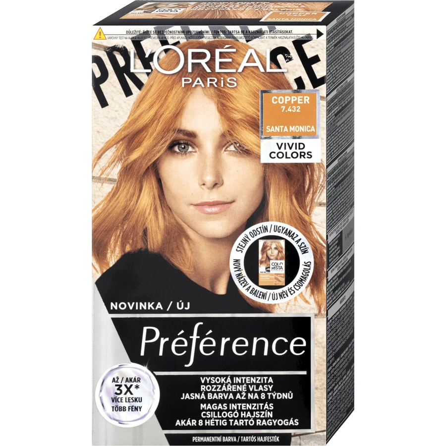L'Oréal Paris Préférence Vivid Colors стійка фарба для волосся 7.432 Санта-Моніка 150 мл: ціни та характеристики