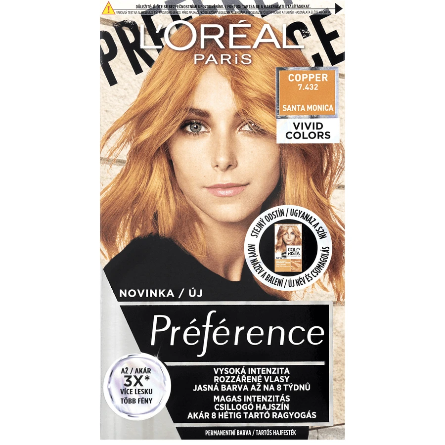 L'Oréal Paris Préférence Vivid Colors стійка фарба для волосся 7.432 Санта-Моніка 150 мл: ціни та характеристики
