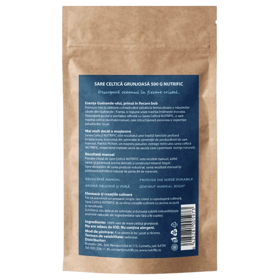 Кельтская соль Nutrific, ручной добычи, 500 г: цены и характеристики