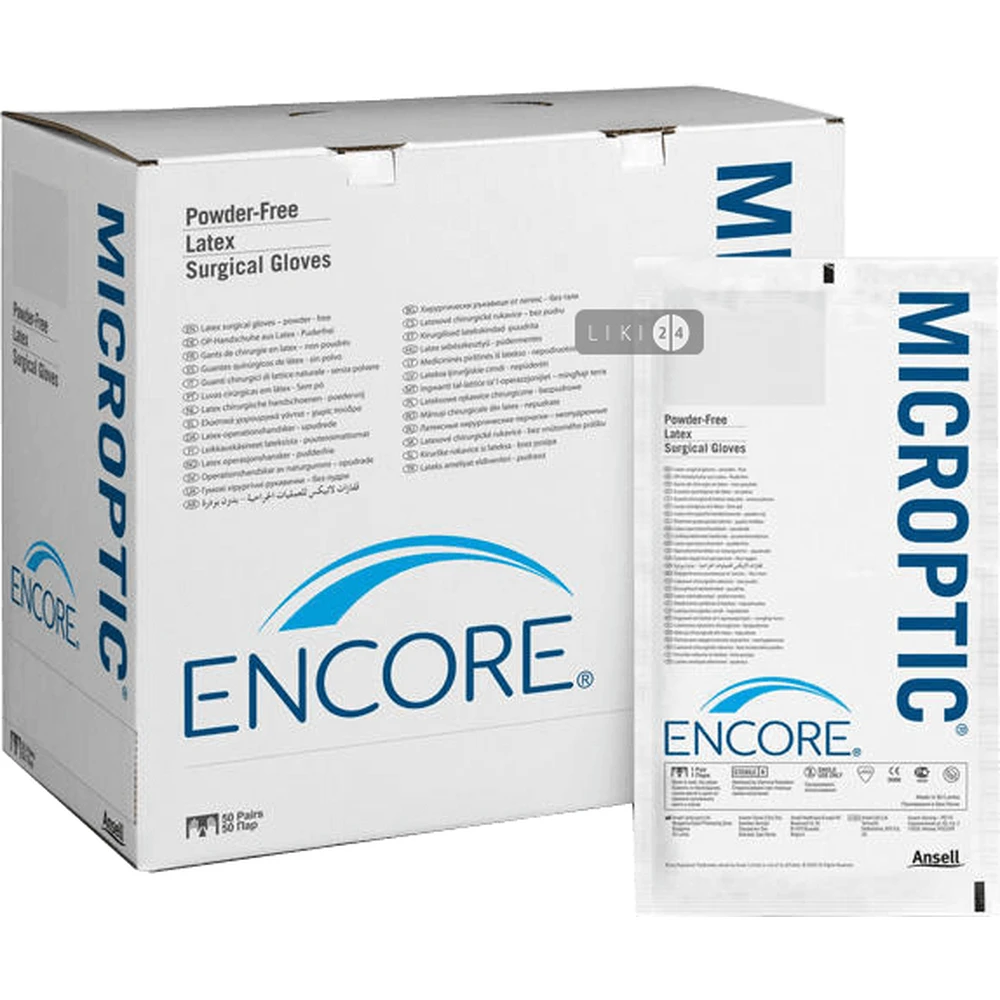 Рукавички хірургічні стерильні латексні без пудри encore orthopaedic розмір 8 пара: ціни та характеристики